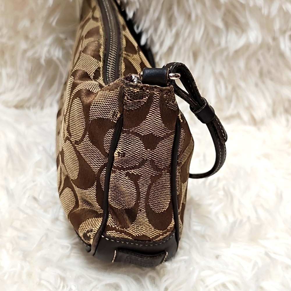 Coach Bags Signature Jacquard Canvas Leather Demi Shoulder Hand Bag - Picture 9 of 16